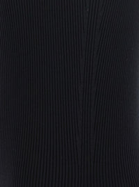 Rick Owens Women 'Athena' Black Ribbed Knit Sleeveless Asymmetric Long Dress With Wide Neckline In Viscose Blend Woman