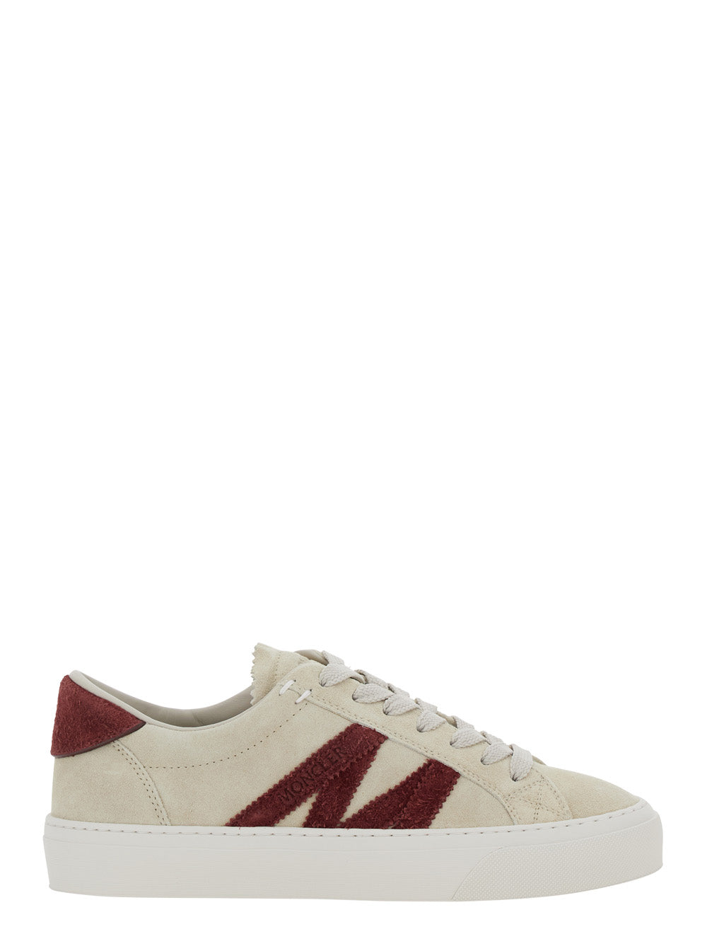 MONCLER Moncler Women White Low Top Sneakers With Logo Detail On The Side And Logo Patch On The Tongue In Leather Woman