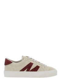 MONCLER Moncler Women White Low Top Sneakers With Logo Detail On The Side And Logo Patch On The Tongue In Leather Woman
