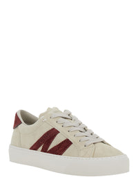 MONCLER Moncler Women White Low Top Sneakers With Logo Detail On The Side And Logo Patch On The Tongue In Leather Woman