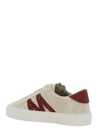 MONCLER Moncler Women White Low Top Sneakers With Logo Detail On The Side And Logo Patch On The Tongue In Leather Woman