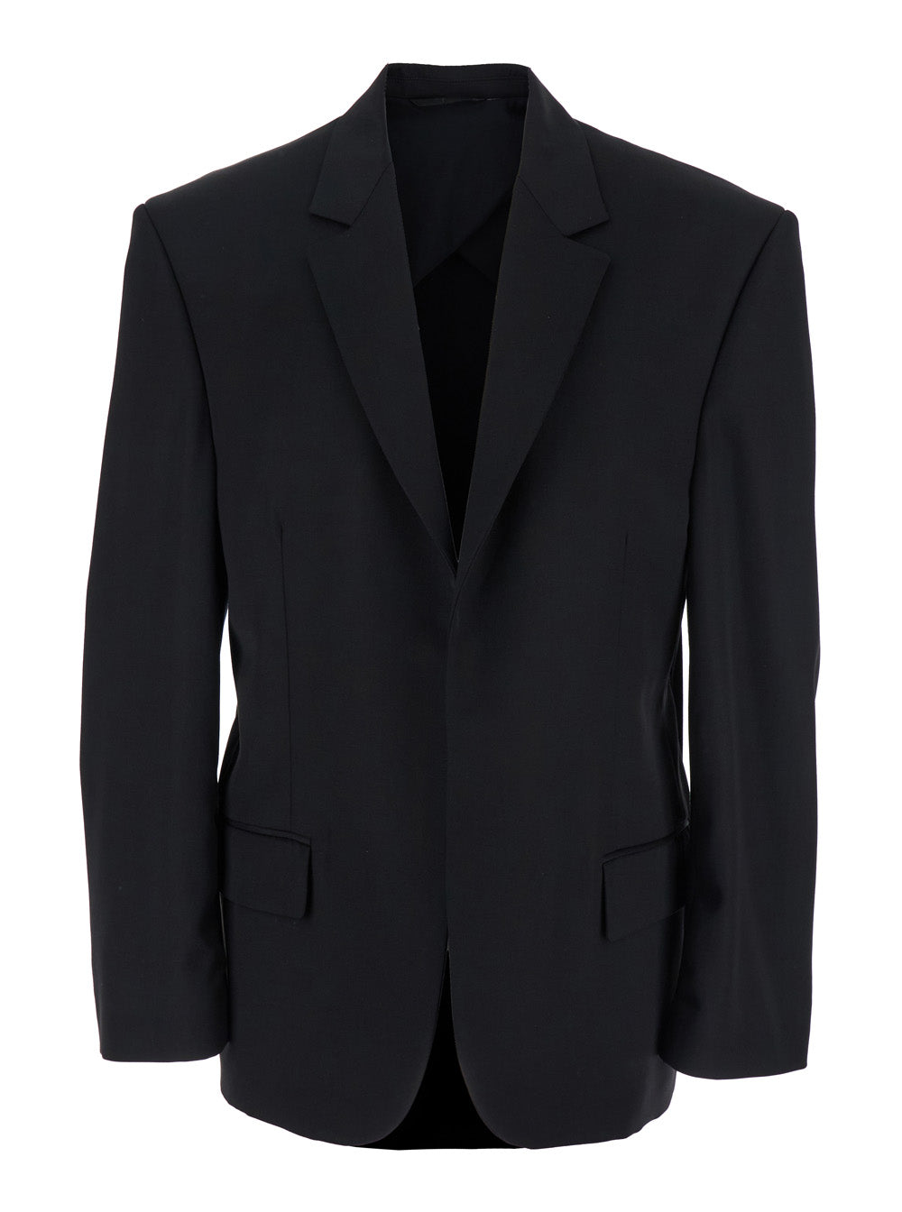 BALENCIAGA Balenciaga Men Black Single-Breasted Jacket With Notched Revers In Wool Man