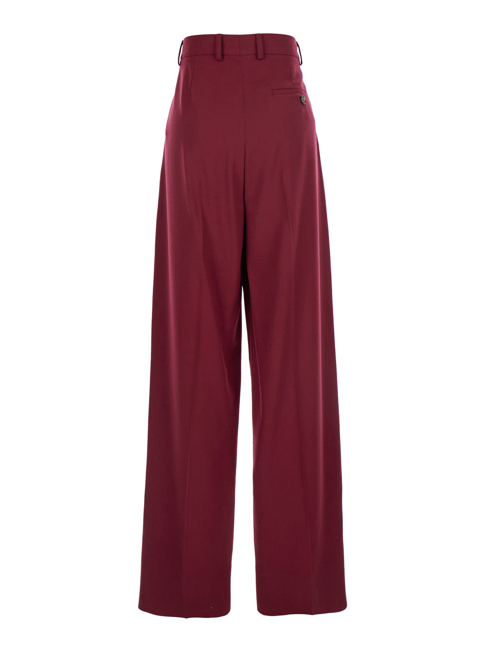 Stella Mccartney Women Bordeaux Pants With Concealed Closure On The Front In Wool Woman