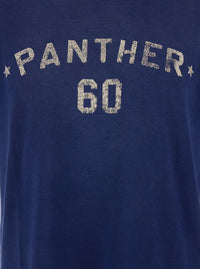 Valentino Men Blue Crewneck T-Shirt With Logo Lettering On The Rear In Cotton Man