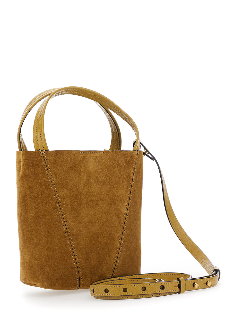 CHLOÉ Chloé Women 'Spin' Beige Shoulder Bag With Adjustable And Removable Shoulder Strap And Logo Charm On The Front In Suede Woman