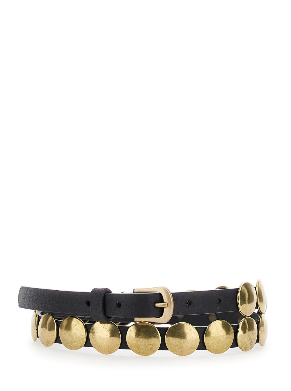 Golden Goose Women 'Trinidad' Black Belt With Pin-Buckle Closure And Stud Details In Leather Woman