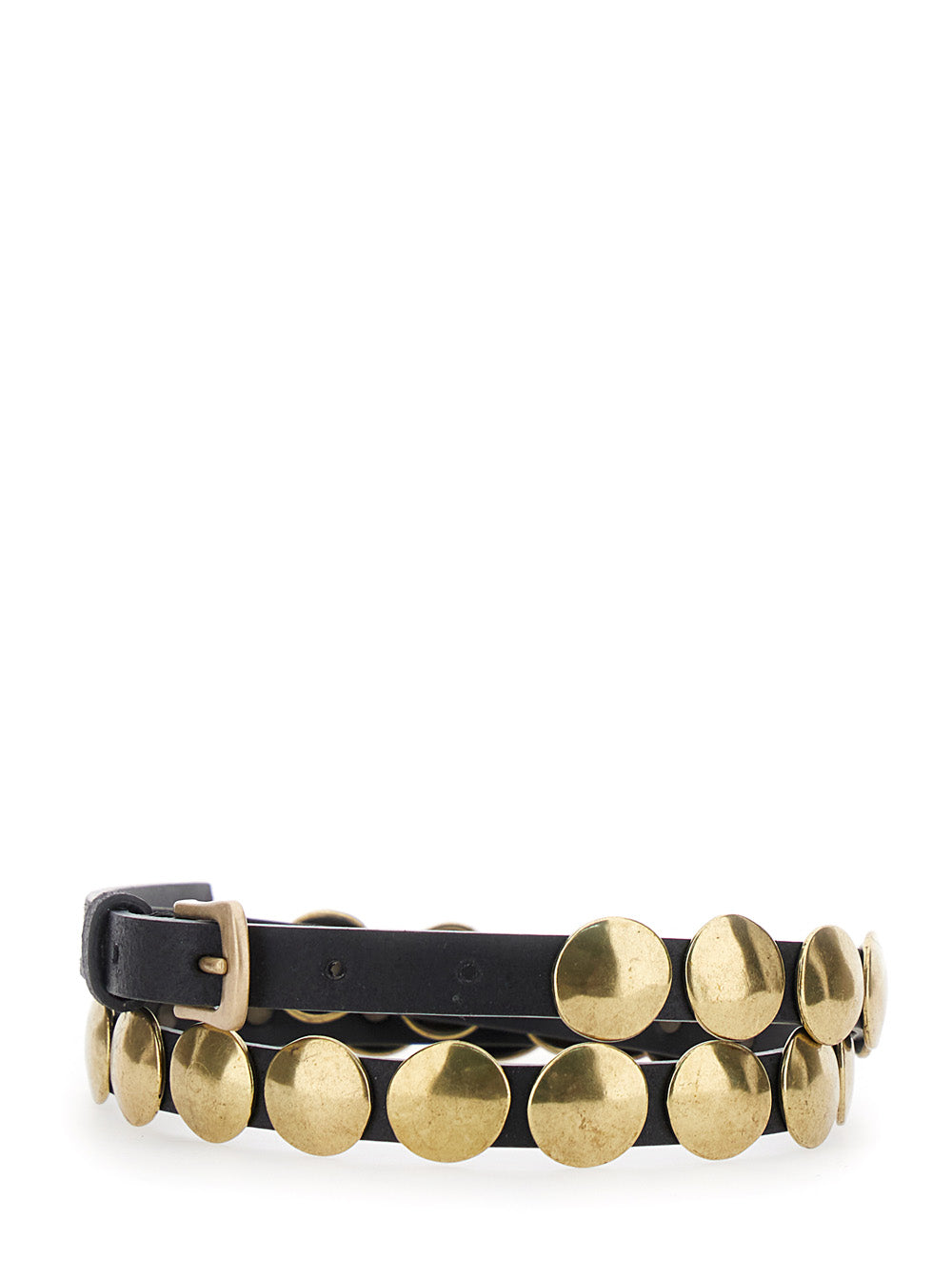 Golden Goose Women 'Trinidad' Black Belt With Pin-Buckle Closure And Stud Details In Leather Woman