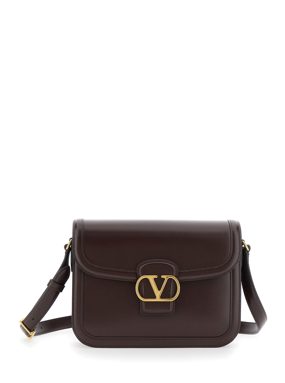 VALENTINO GARAVANI Valentino Garavani Women '9To5' Brown Crossbody Bag With Vlogo Detail On The Front And Adjustable Shoulder Strap In Leather Woman