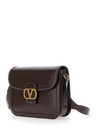 VALENTINO GARAVANI Valentino Garavani Women '9To5' Brown Crossbody Bag With Vlogo Detail On The Front And Adjustable Shoulder Strap In Leather Woman