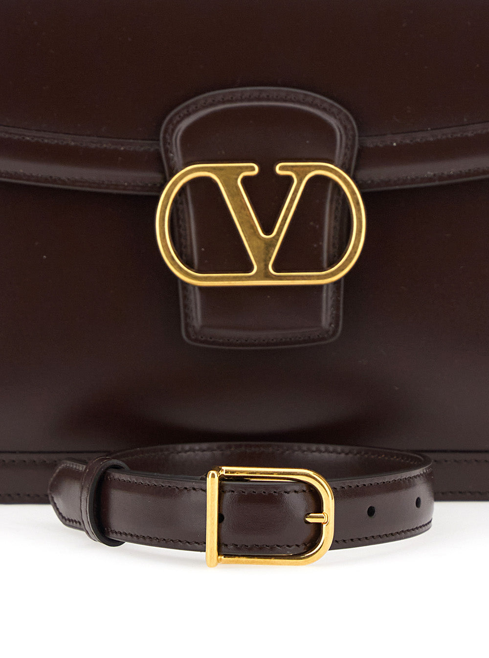VALENTINO GARAVANI Valentino Garavani Women '9To5' Brown Crossbody Bag With Vlogo Detail On The Front And Adjustable Shoulder Strap In Leather Woman