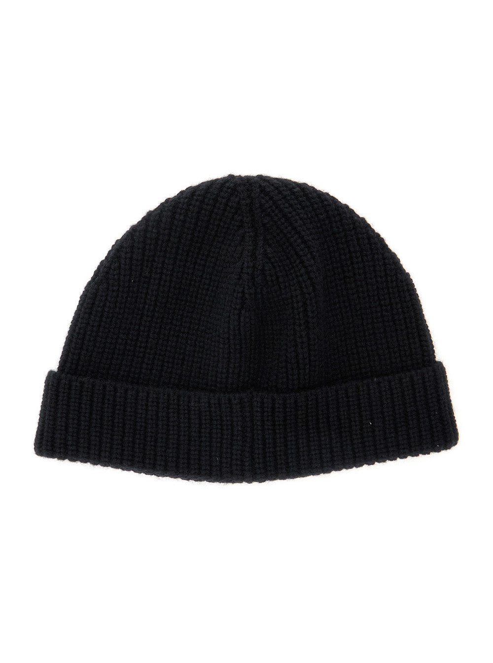 Valentino Garavani Men Black Knit Beanie With Vlogo On The Front In Cashmere Man