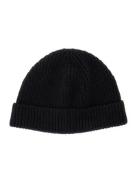 Valentino Garavani Men Black Knit Beanie With Vlogo On The Front In Cashmere Man