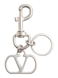 Valentino Garavani Men Metallic Keyring With Vlogo Charm In Brass Man