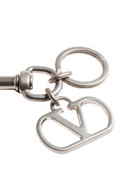 Valentino Garavani Men Metallic Keyring With Vlogo Charm In Brass Man