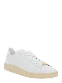 Valentino Garavani Men 'Royco' White Low Top Sneakers With Vlogo On The Rear And Vlogo Plaque On The Lace In Leather Man