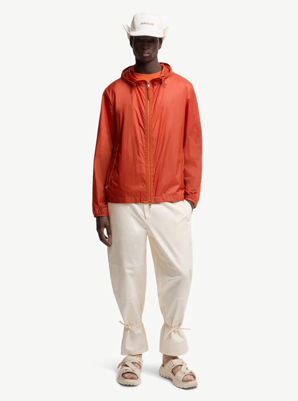 Moncler Genius Men 'Hamlin' Red Jacket With Logo Plaque On The Zip Puller And Logo Patch On The Sleeve In Tech Fabric Man