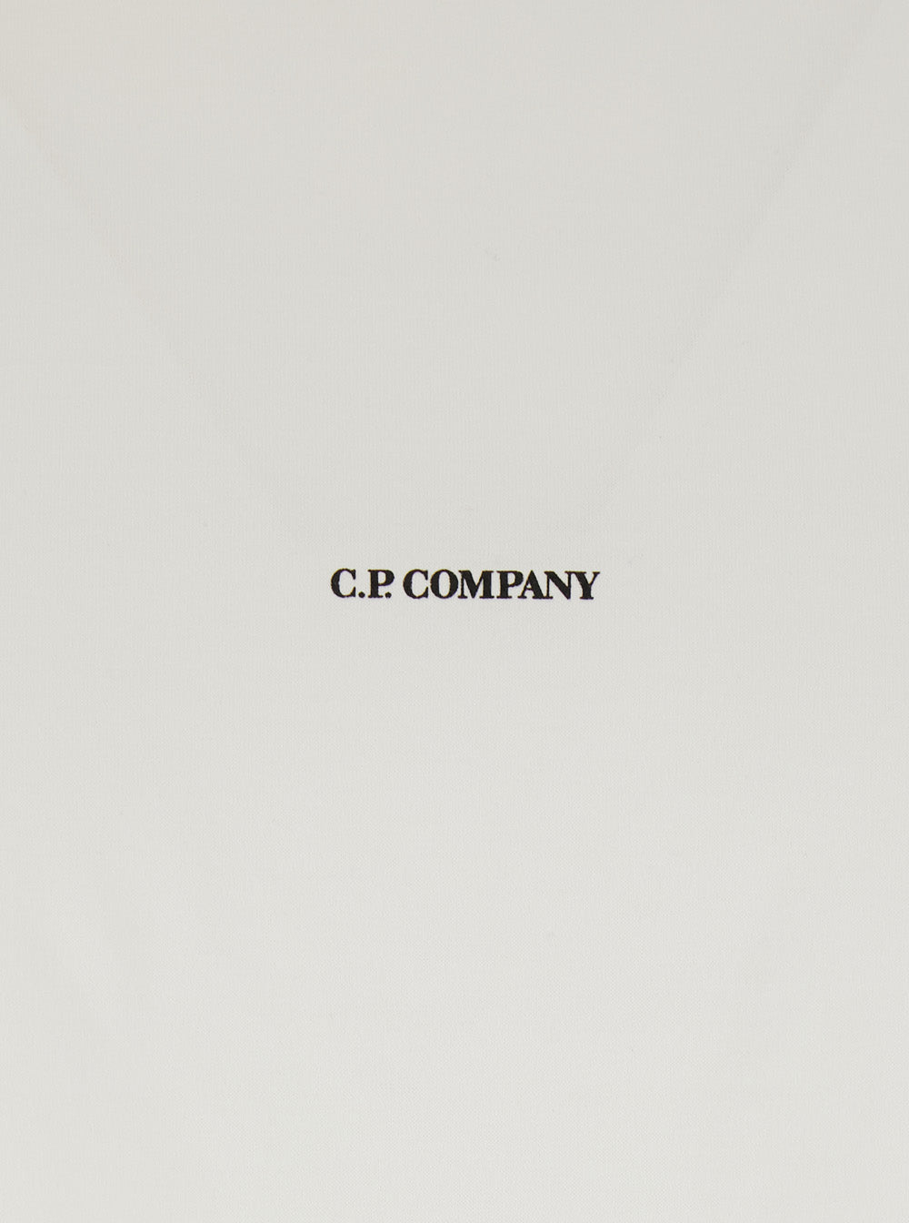 C.P. Company Men White Crewneck T-Shirt With Logo Lettering On The Front In Cotton Man