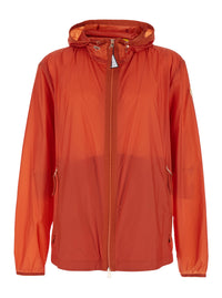 Moncler Genius Men 'Hamlin' Red Jacket With Logo Plaque On The Zip Puller And Logo Patch On The Sleeve In Tech Fabric Man