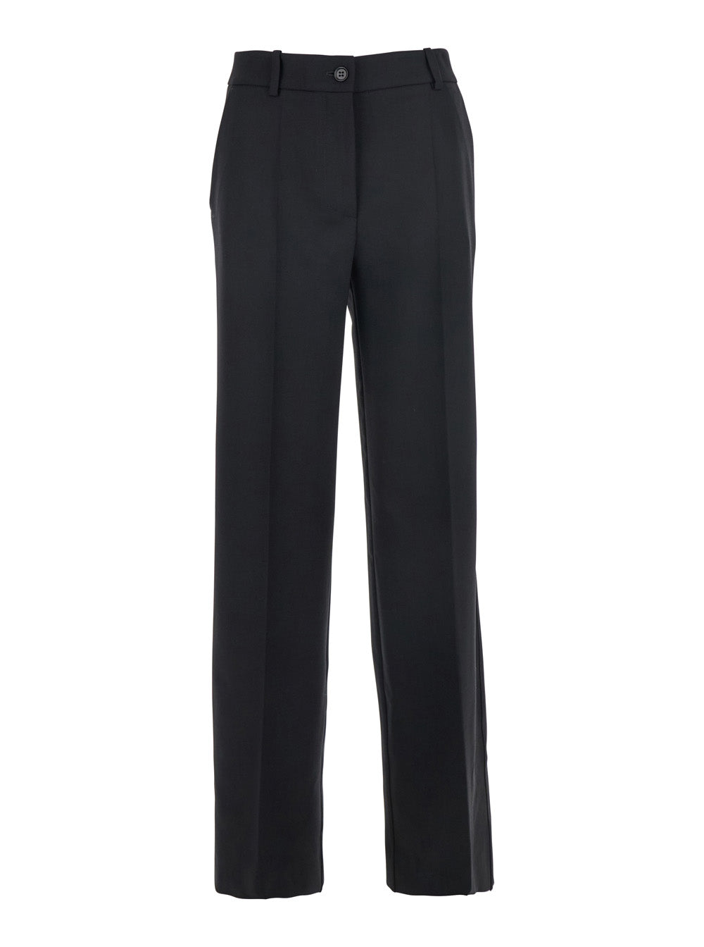 P.A.R.O.S.H. Women Black Pants With Belt Loops In Wool Blend Woman