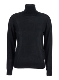 P.A.R.O.S.H. Women Black Turtleneck Sweater In Wool Blend Woman