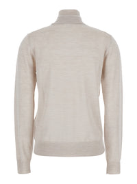 P.A.R.O.S.H. Women Beige Turtleneck Sweater In Wool Blend Woman