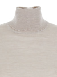 P.A.R.O.S.H. Women Beige Turtleneck Sweater In Wool Blend Woman