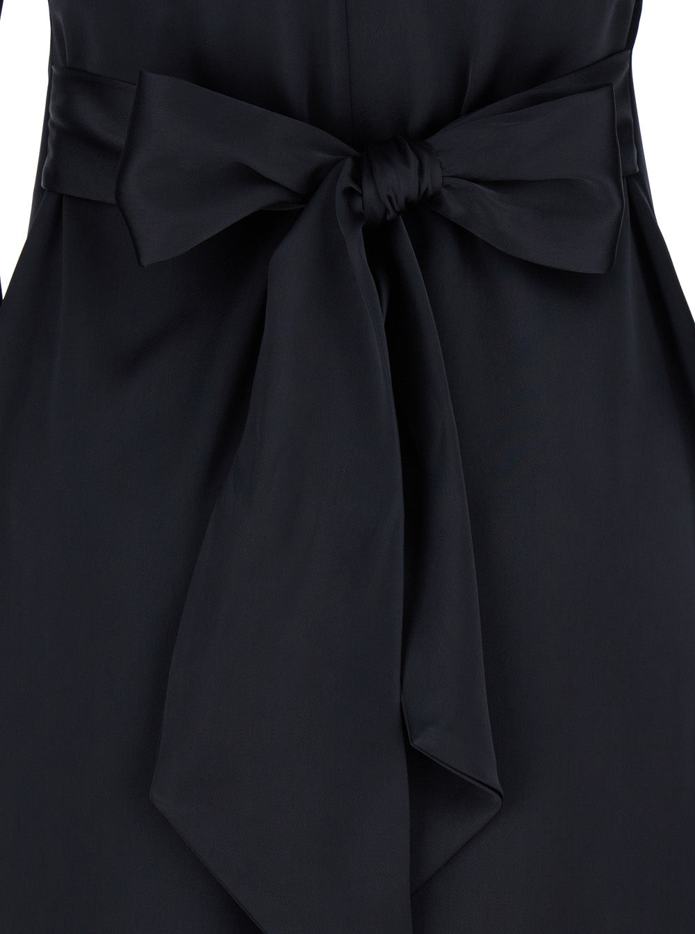 Leplain Women Black Maxi Dress With Front And Rear V Neck And Maxi Bow On The Rear In Cady Woman