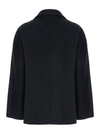 Leplain Women Black Double-Breasted Jacket With Peak Revers In Wool Woman