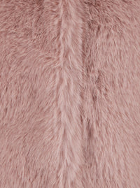 Leplain Women Pink Crewneck Fur Jacket With Concealed Front Closure In Ecofur Woman