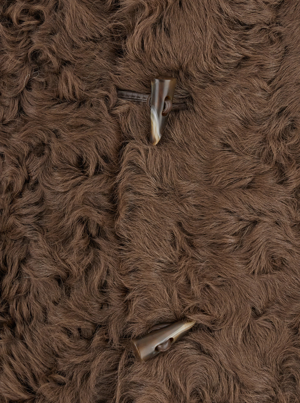 Leplain Women Brown Collarless Fur Jacket With Front Toggle Closure In Fur Woman