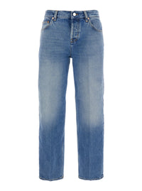 GUCCI Gucci Women Blue Jeans With Logo Patch On The Rear And Faded Effect In Denim Woman