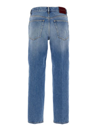 GUCCI Gucci Women Blue Jeans With Logo Patch On The Rear And Faded Effect In Denim Woman