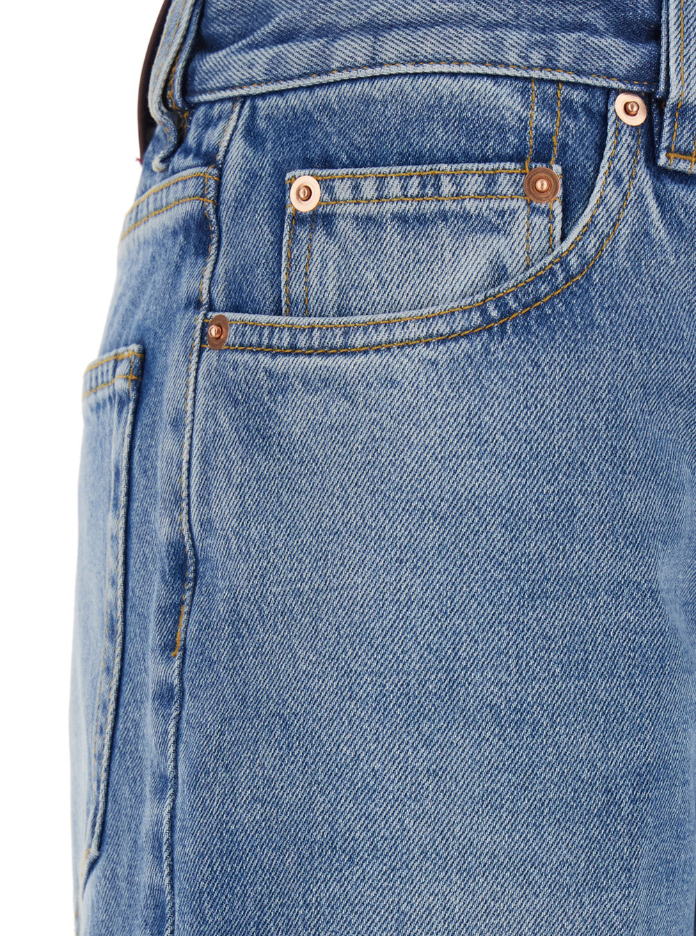 GUCCI Gucci Women Blue Jeans With Logo Patch On The Rear And Faded Effect In Denim Woman
