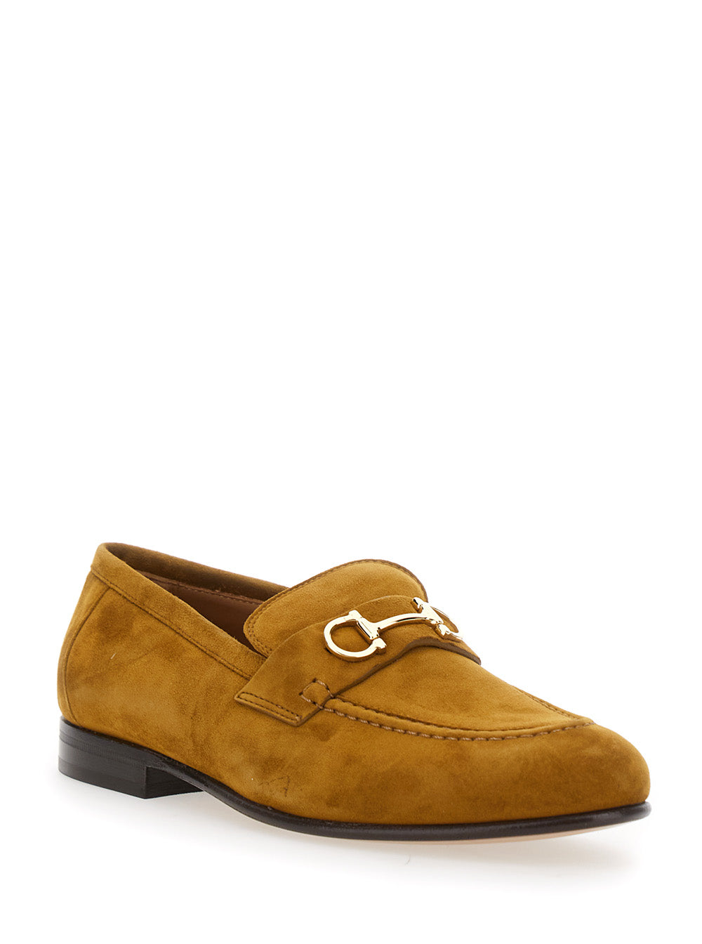FERRAGAMO Ferragamo Women Brown Loafers With Almond Toe And Gancini Detail On The Front In Suede Woman