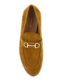 FERRAGAMO Ferragamo Women Brown Loafers With Almond Toe And Gancini Detail On The Front In Suede Woman