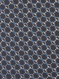 Gucci Men Grey Tie With All-Over Horsebit Print In Silk Man