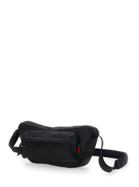 Gucci Men Black Pouch With Adjustable Waist Strap And Logo Lettering On The Front In Gg Canvas Man