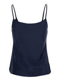 Leplain Women Blue Top With Spaghetti Straps In Satin Woman