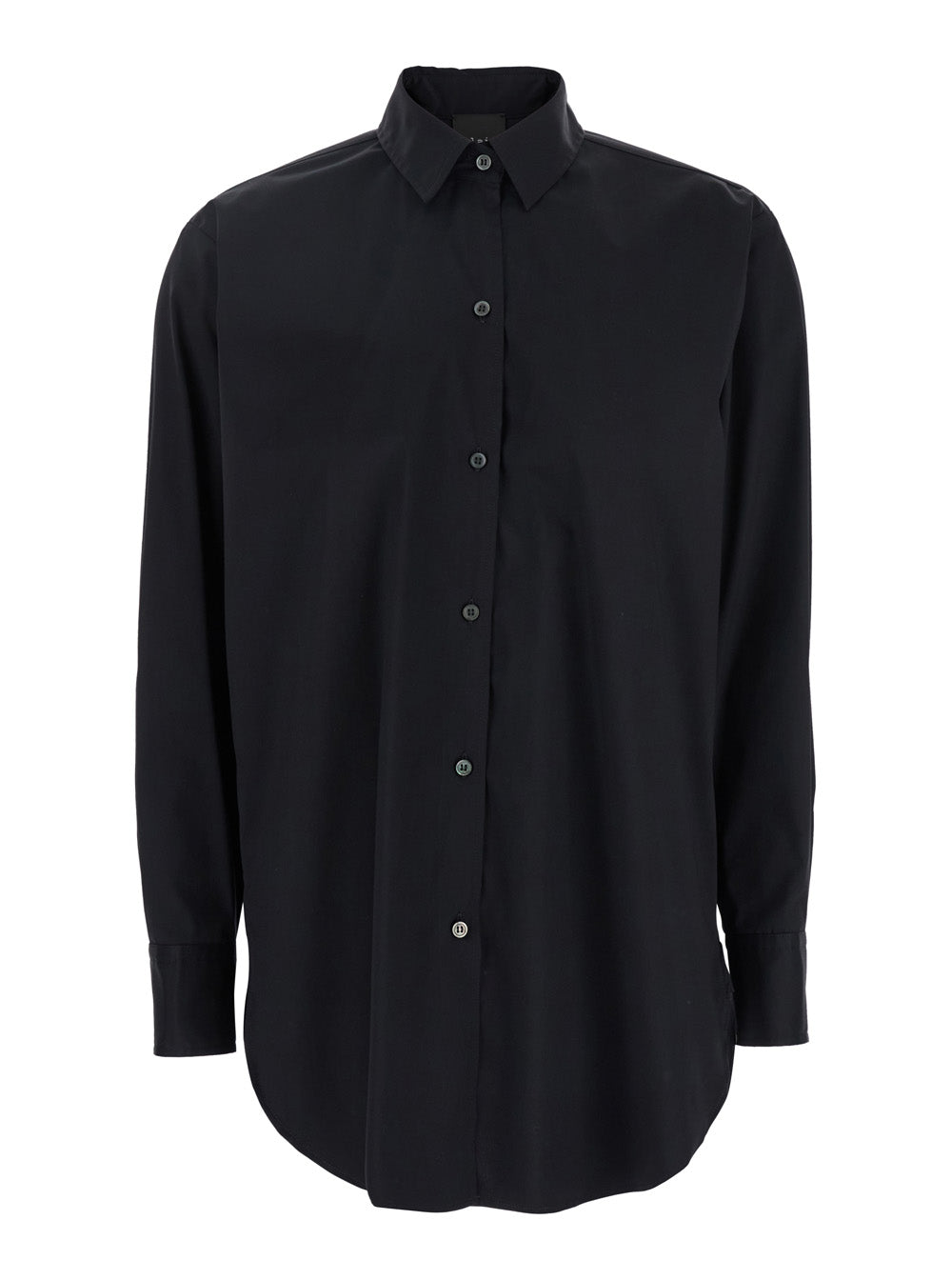 Leplain Women Black Shirt With Classic Collar In Cotton Blend Stretch Woman