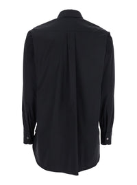 Leplain Women Black Shirt With Classic Collar In Cotton Blend Stretch Woman