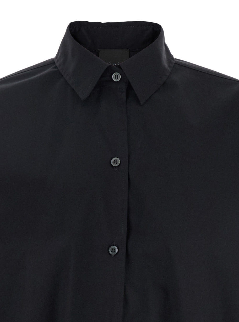 Leplain Women Black Shirt With Classic Collar In Cotton Blend Stretch Woman