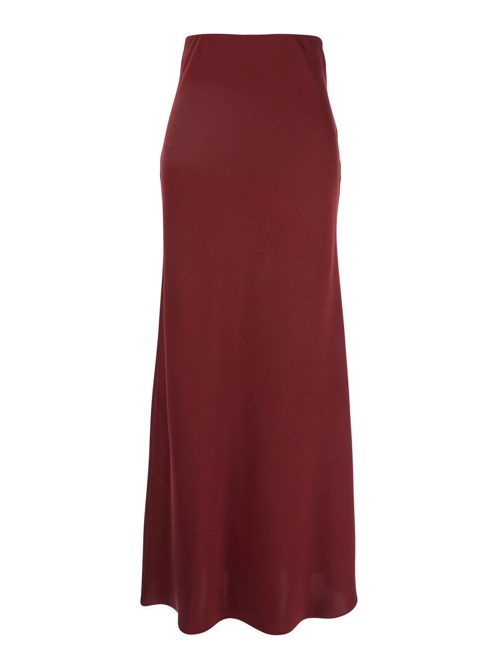 Leplain Women Bordeaux Long Skirt With Volant Detail At The End In Satin Woman