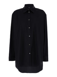 Leplain Women Oversized Black Shirt In Cotton Woman