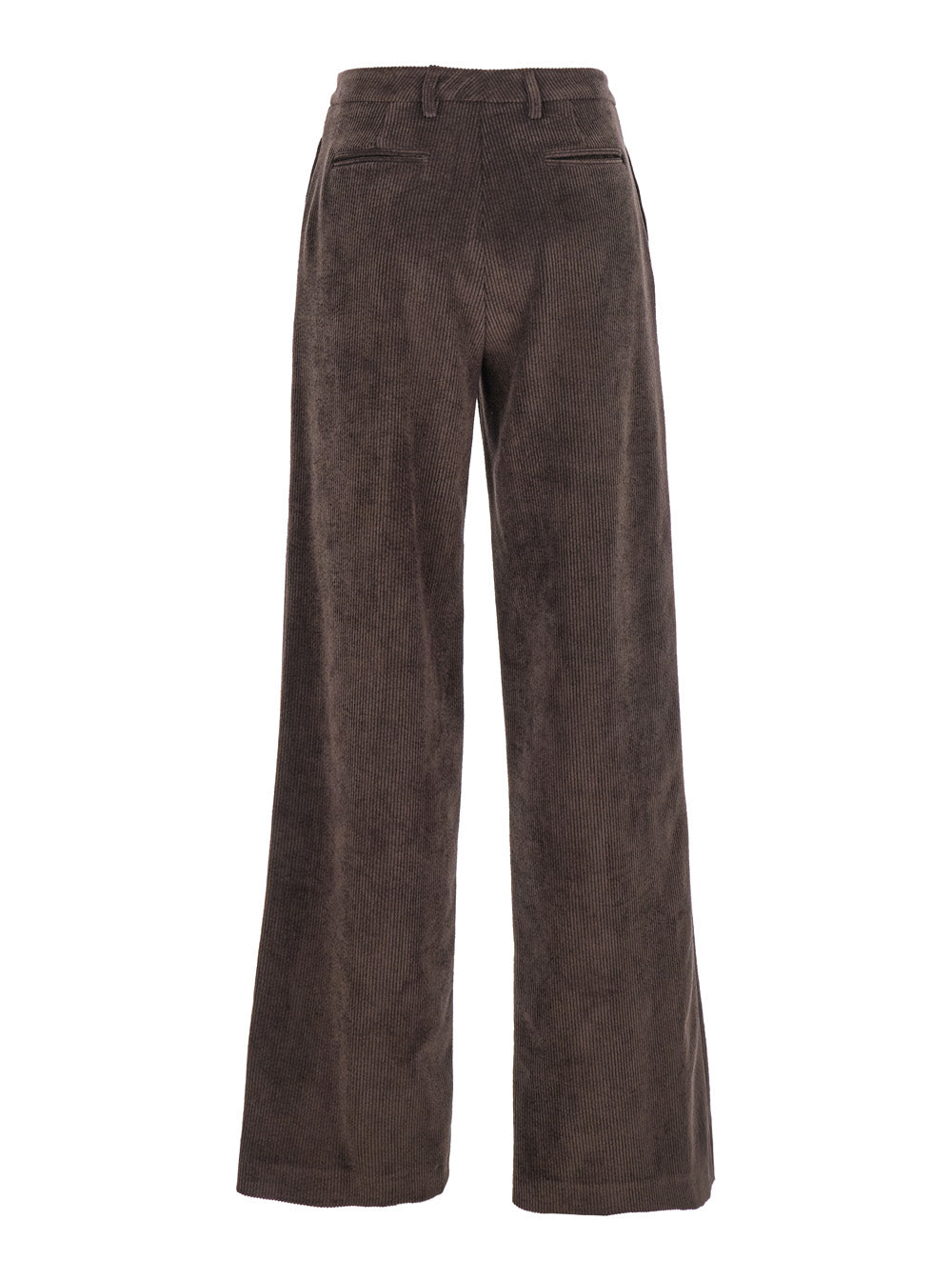Leplain Women Brown Pants With Belt Loops In Ribbed Velvet Woman