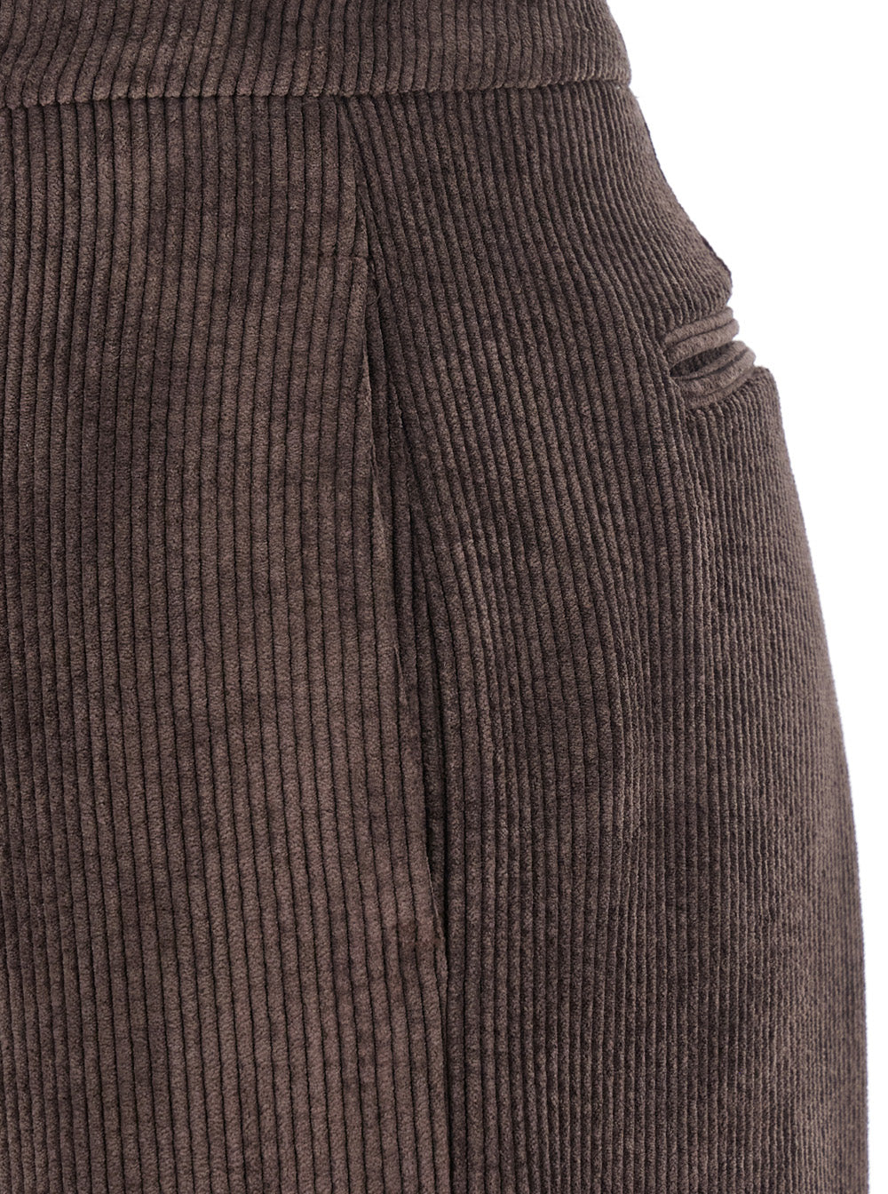 Leplain Women Brown Pants With Belt Loops In Ribbed Velvet Woman