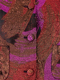 Leplain Women Fuchsia Collarless Jacket With All-Over Broccato Motif In Tech Fabric Woman