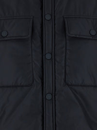 Dsquared2 Men Black Jacket With Classic Collar And Logo Print On The Rear In Tech Fabric Man