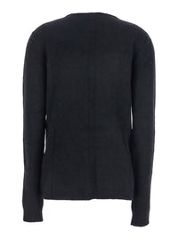 Rick Owens Women Black Sweater With Distressed Effect And Cut-Out Details On The Front In Alpaca Blend Woman
