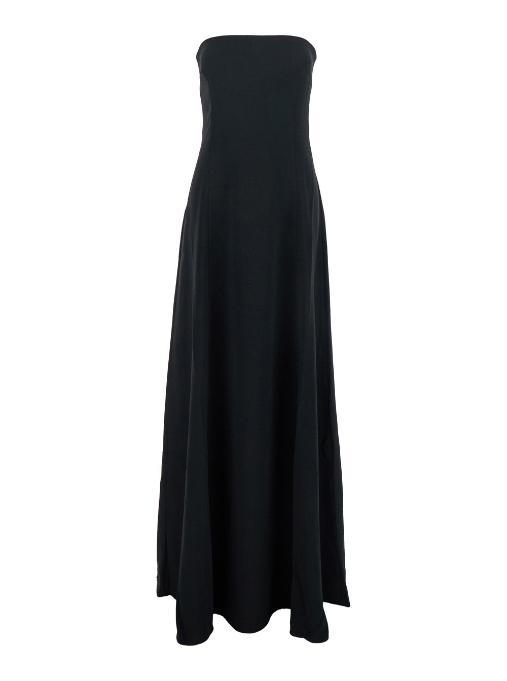 SOLACE LONDON Solace London Women 'Helena' Black Long Dress With Bare Shoulder And Flared Hem In Twill Woman