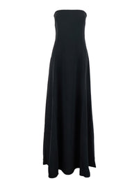 SOLACE LONDON Solace London Women 'Helena' Black Long Dress With Bare Shoulder And Flared Hem In Twill Woman